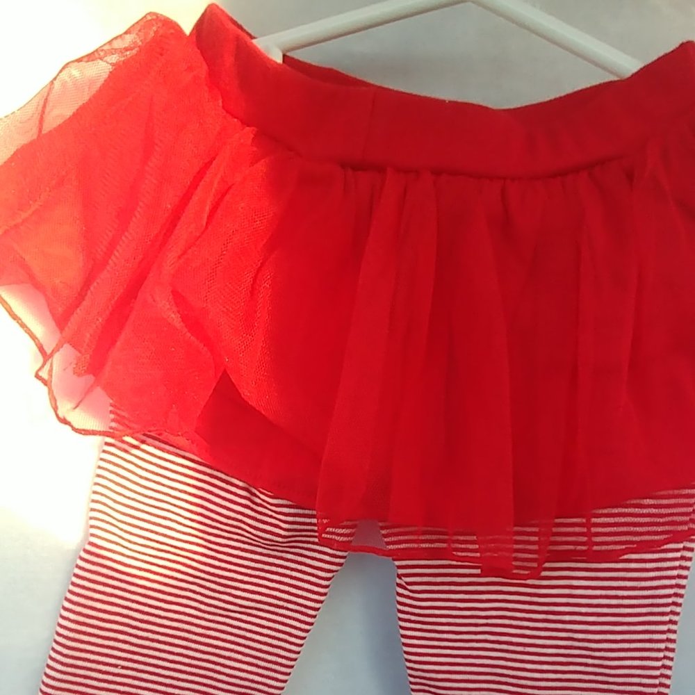 Carter's Red & White Striped Leggings & Tutu